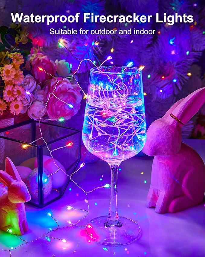 Fairy Lights Battery Operated, Twinkle String Lights Silver Wire 5 FT 60 LED - Image 2