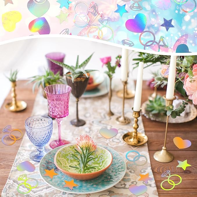 300 Pcs Iridescent Bachelorette Confetti, Bridal Shower Decoration Confettis - Image 4