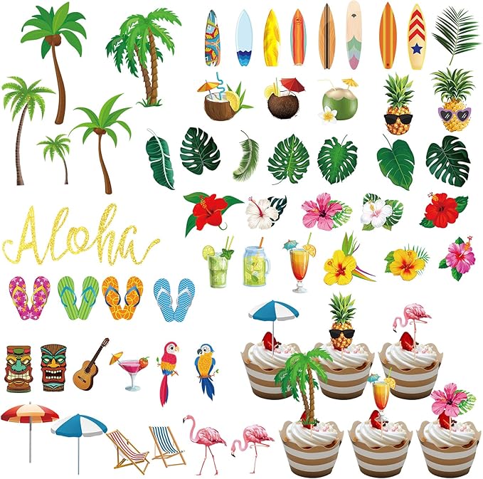 54 Pcs Cupcake Toppers and Cake Decorations by TaoBary