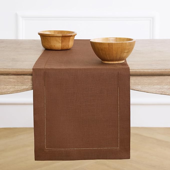 Solino Home Linen Brown Table Runner 48 Inches by SolinoHome
