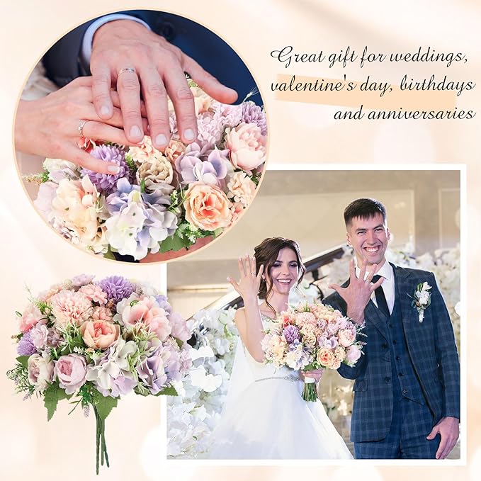 Tigeen Artificial Flowers Artificial Peonies Silk Flowers Faux Peony Fake Peony - Image 5