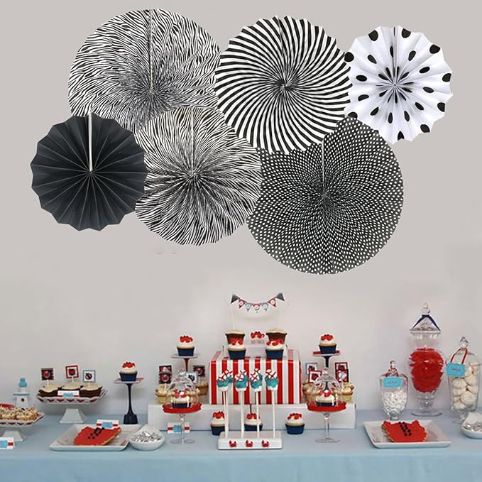 Party Hanging Paper Fans Set - Image 6