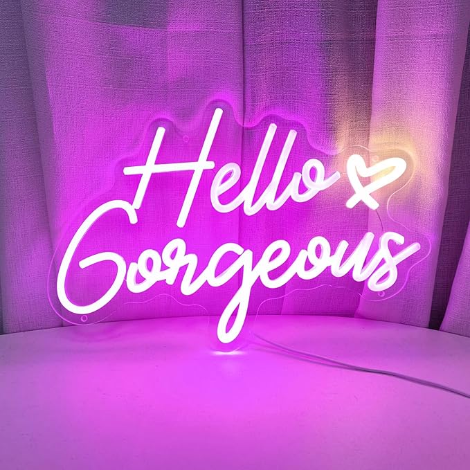Hello Gorgeous Neon Signs Hello Gorgeous Wall Decor, Hello Gorgeous Bathroom - Image 4