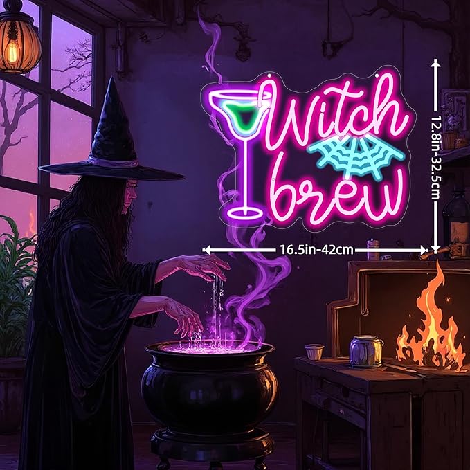 Witch Brew Neon Sign, Witches LED Light, Halloween Neon Sign, Gothic Decor Sign - Image 4