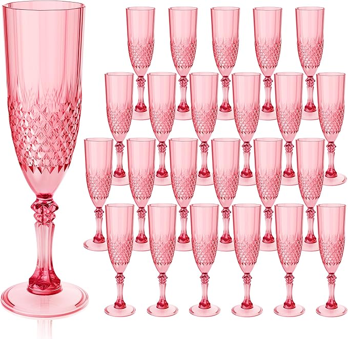 Plastic Champagne Flutes, for Weddings Bachelor Parties Toasting and Events by LEYIQUCHAMPAGNEWINEGLASSES