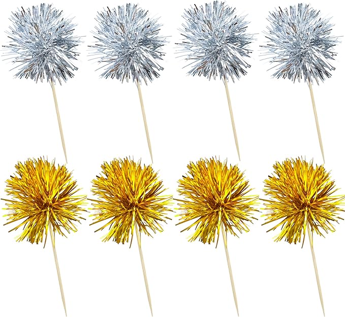 Ephlyn 30Pcs Foil Firework Cupcake Toppers Party Birthday Cake Toppers Supplies - Image 3