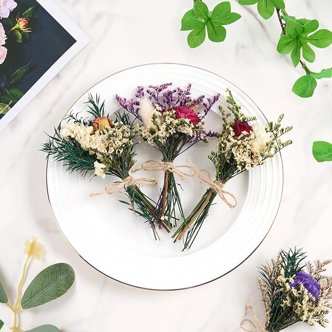 12/24 PCS Charming Dried Flowers Bouquet - Image 4
