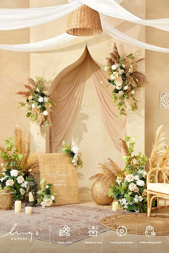Ling's Moment Wedding Arch Draping Fabric 2 Panels 32Ft x 30" Wrinkle-Free - Image 5