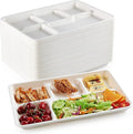 ECOLipak 100% Compostable 5 Compartment Plates, 100 Pack Disposable Compartment by ECOLipak