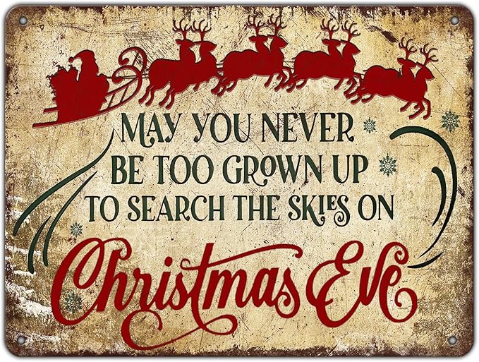 Christmas Sign Wall Art Vintage May You Never to Too Grown Up to Search The by GJXFTPTTBD