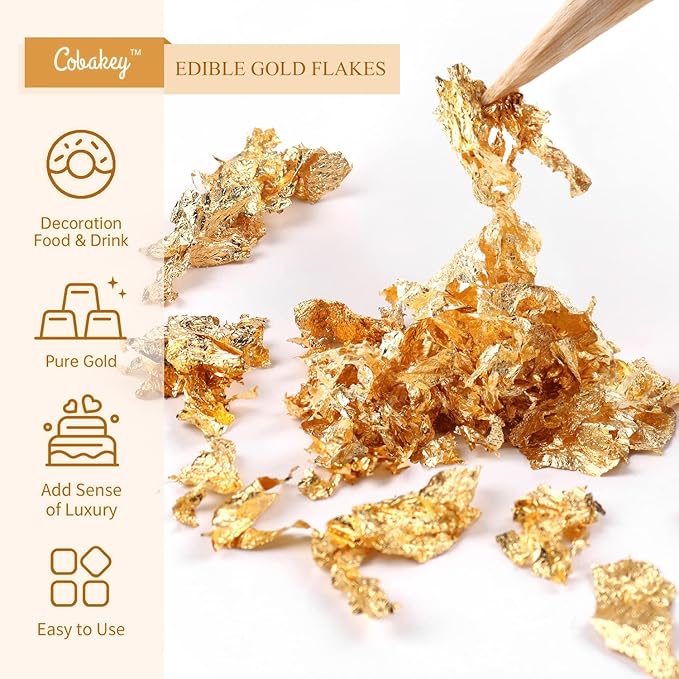 Cobakey Genuine Edible Gold Leaf Flakes - Image 2
