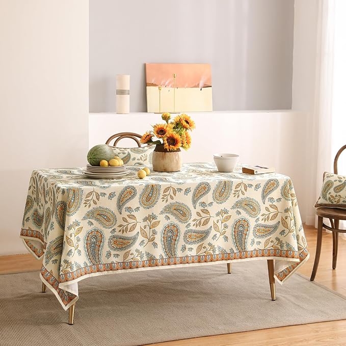patdrea Designer Vintage French Long Rectangle Table Cloth, Italian Floral - Image 7