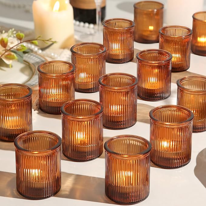 36pcs Amber Votive Candle Holders by Uniteland