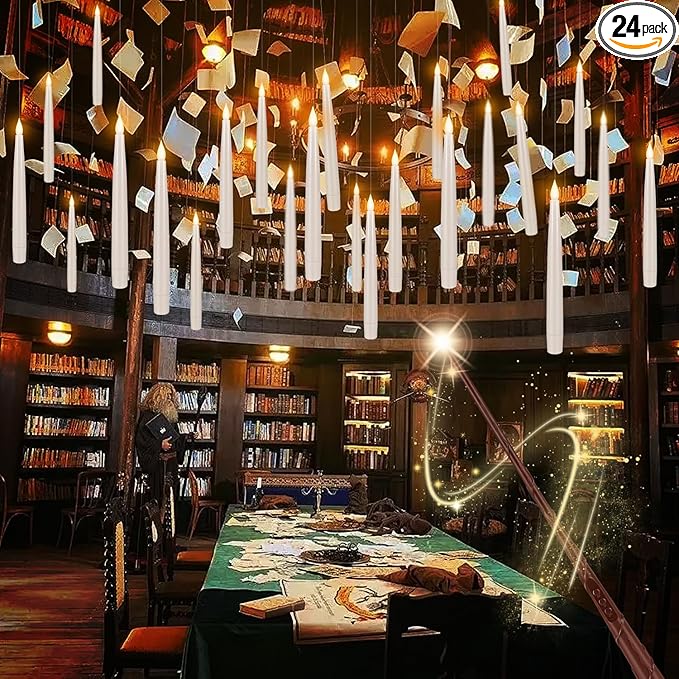 24PCS Floating Candles with Wand, Magic Hanging Candles, Flickering Warm Light by Wfmolcand