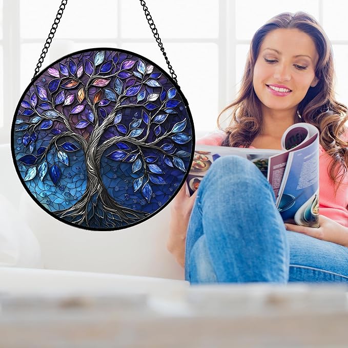 Stained Glass Window Hanging, and Mom 11.8x11.8 in - Image 2