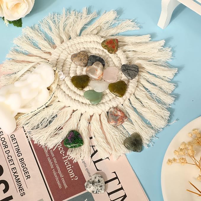 Nuenen 40 Pcs 0.8 Inch Worry Stone Bulk Crystals Heart Shaped Rock Tiny - Image 7