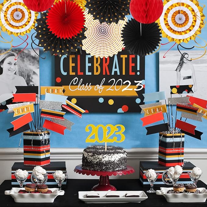 Red Black-Gold Casino Theme Party-Decorations - Image 7