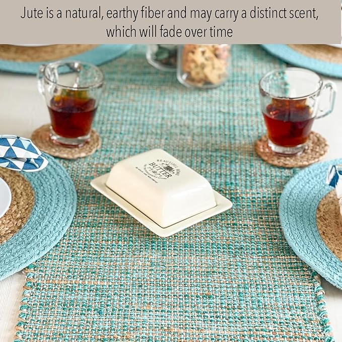 Chardin home Natural Jute Table Runner 13x108 Inch – Vintage Boho Rustic Table - Image 2