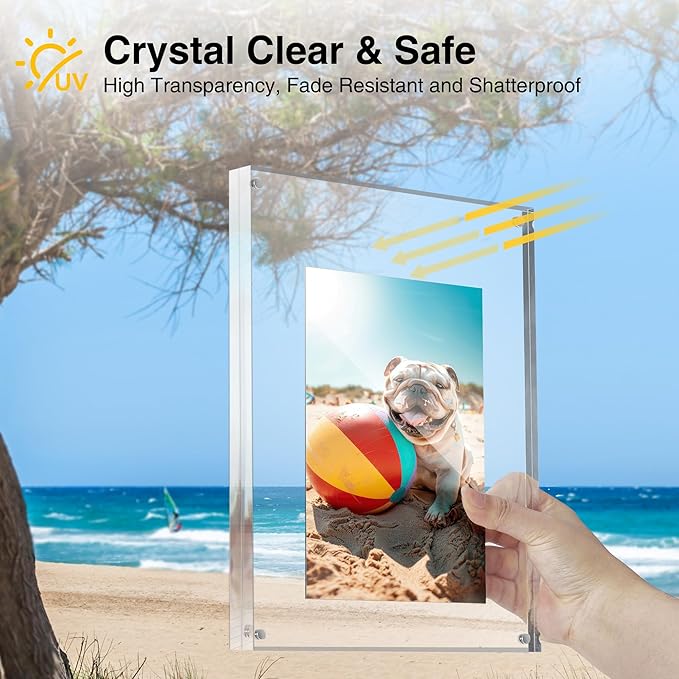 HOUSE DAY Acrylic Picture Frames 8x10, 2 Pack Magnetic 8x10 Picture Frame - Image 6