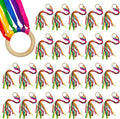 24Pcs Rainbow Ribbon Streamers Waldorf Toys Creative Waldorf Hand Kite Set by Unknown