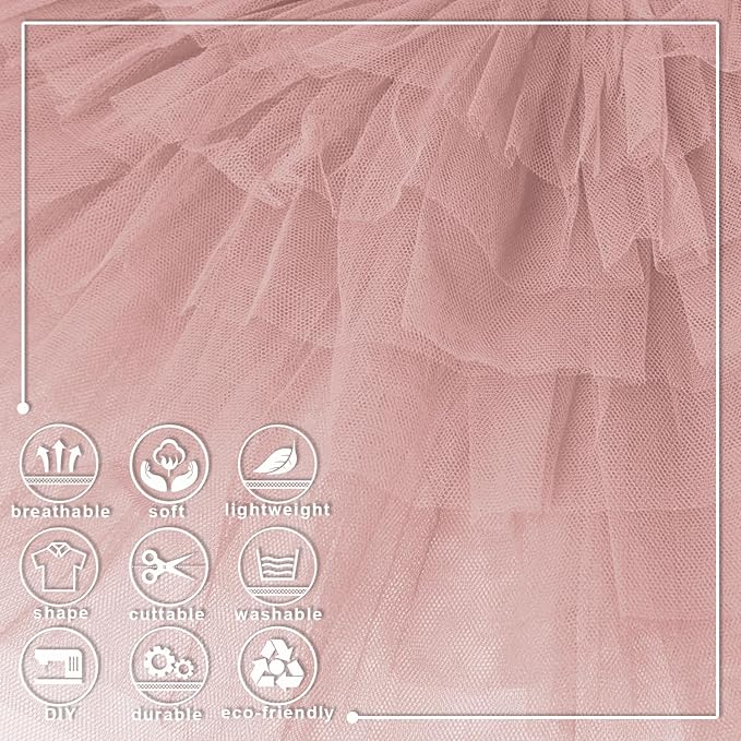 Dusty Rose Tulle Fabric Roll 6 Inch X 300 FT Matte Tulle Ribbon Netting Mesh - Image 3