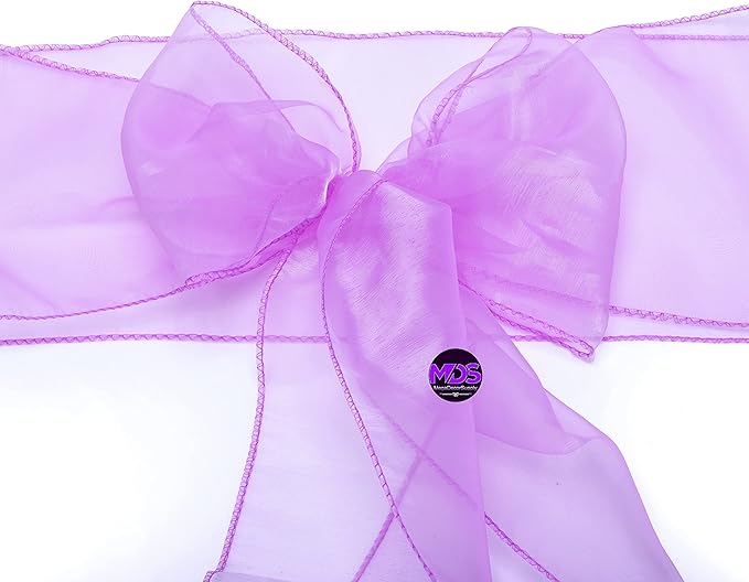 MDS Pack of 125 PCS Organza Chair Sashes Wider Dining Chair Bows Ribbon Tie Back - Image 3