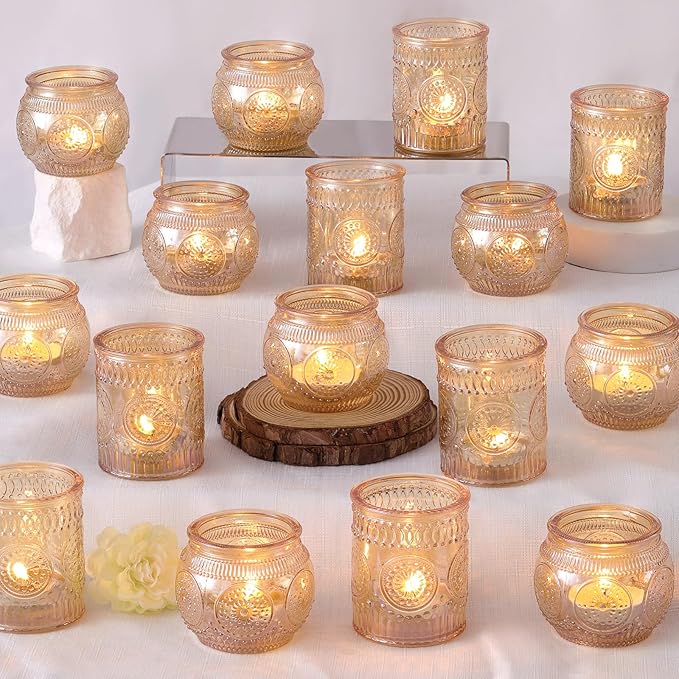 DARJEN Gold Votive Candle Holders Set of 36 by DARJEN