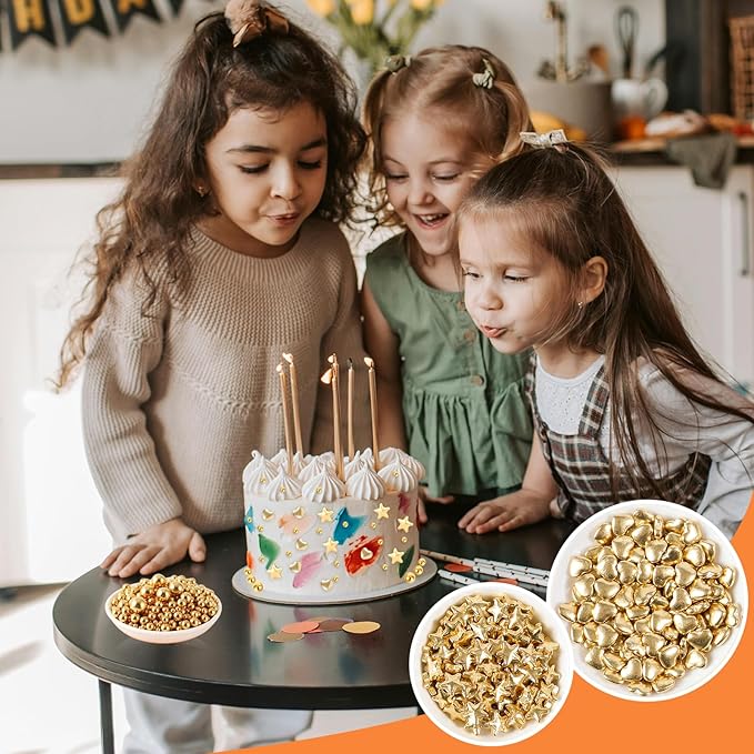 Kasvan Gold Pearl Sugar Sprinkles, 6 Sizes Mix - Image 7