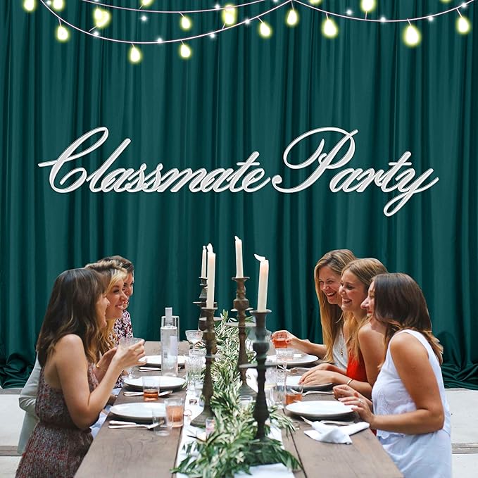 MEETSKY 10ft x 10ft Hunter Green Backdrop Curtains - Image 9