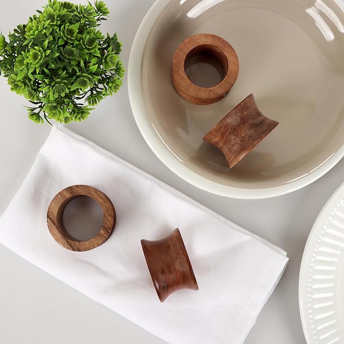 Wooden Napkin Rings Set of 12 Fall Decor - Image 8