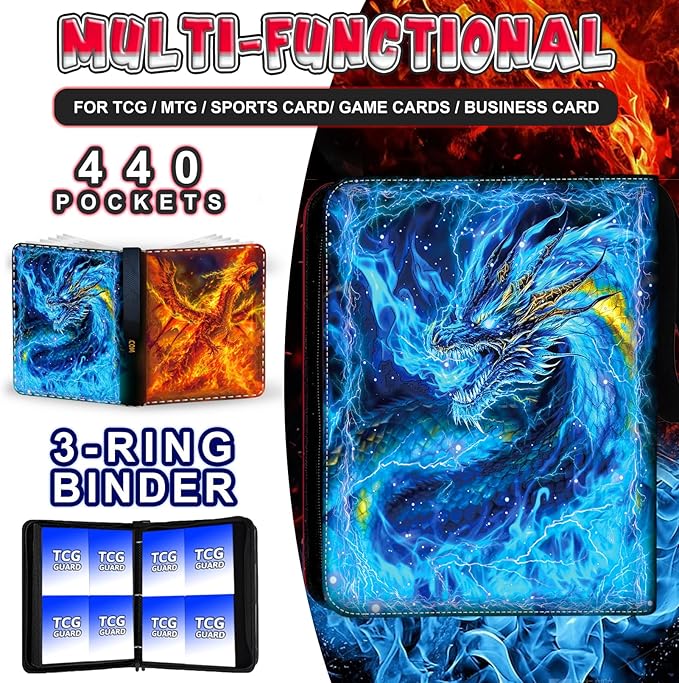 440 Card Binder 4 Pocket, 3-Ring Trading Card Binder - Image 3
