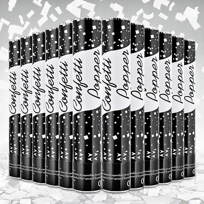 Confetti Poppers 12 Pack by FIEKEICC