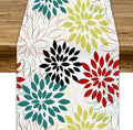 Abstract Red Dahlia Vintage Table Runner, Geometric Lines Mid Century Vintage by ShiTingYu