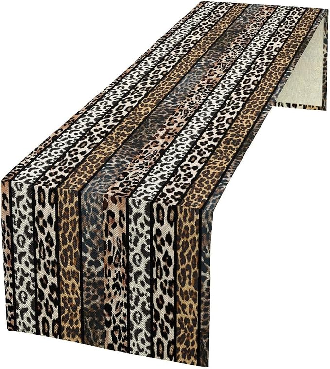 Cow Patchwork Print Table Runner, Country Farm Animal Fur Skin Farm Safari by ShiTingYu