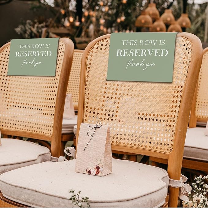 Reserved Seating Chair Signs, This Row Is Reserved Pew Cloths Seating - Image 5