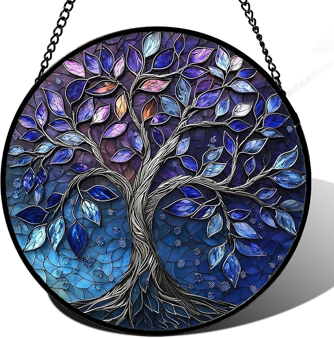 Stained Glass Window Hanging, and Mom 14.9x14.9 in by DASTOLL