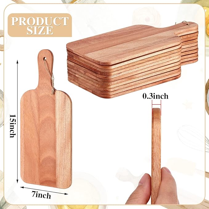 Patelai 12 Packs Wooden Cutting Board Set - Image 2