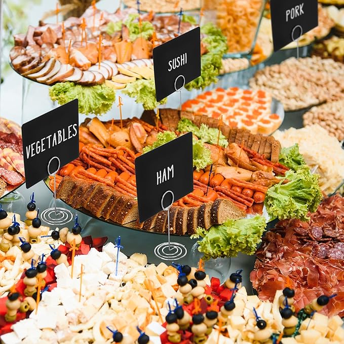 TecUnite 24 Pack Mini Chalkboard Signs, Tabletop Blackboard Signs Name Tags - Image 3
