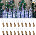 Wine Bottle Lights with Cork, 20 LEDs 6.6 Feet Silver Wire Cork Bottle Lights by Etinga