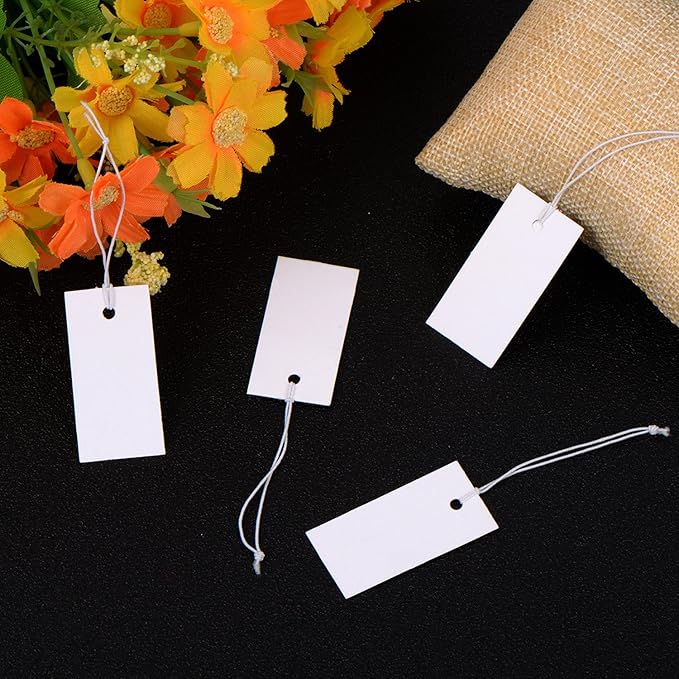 Shappy 300 Pcs 0.8 x 1.58 Inches White Price Display Tags Marking Labels - Image 3