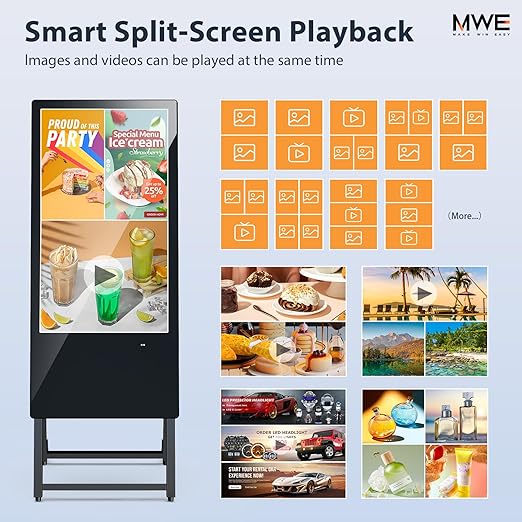 MWE 32 Inch Digital Signage Display, Portable LCD Digital Kiosk, Advertising - Image 5