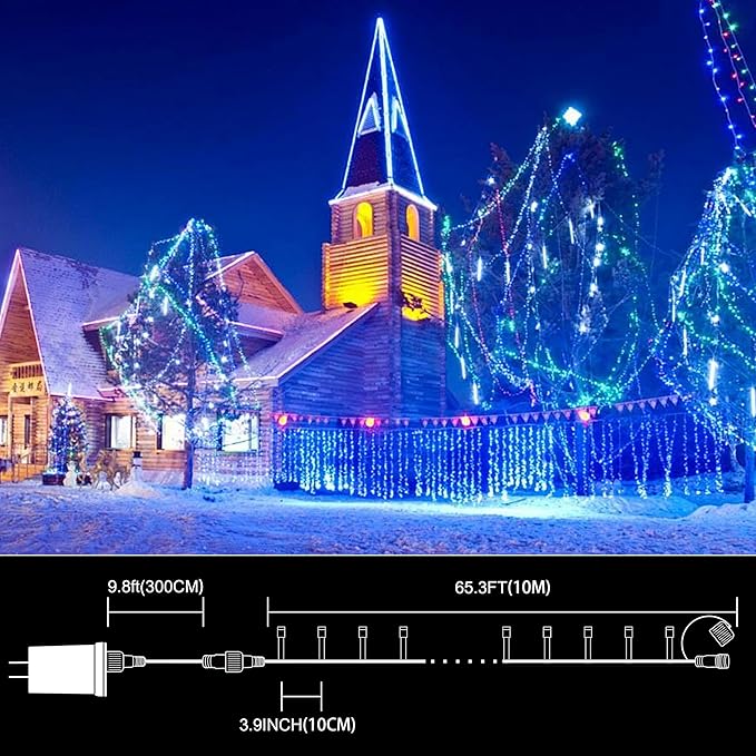 LAMPHOME 33ft Christmas Decorative Mini Lights, 100 LED Transparent Wire Fairy - Image 2