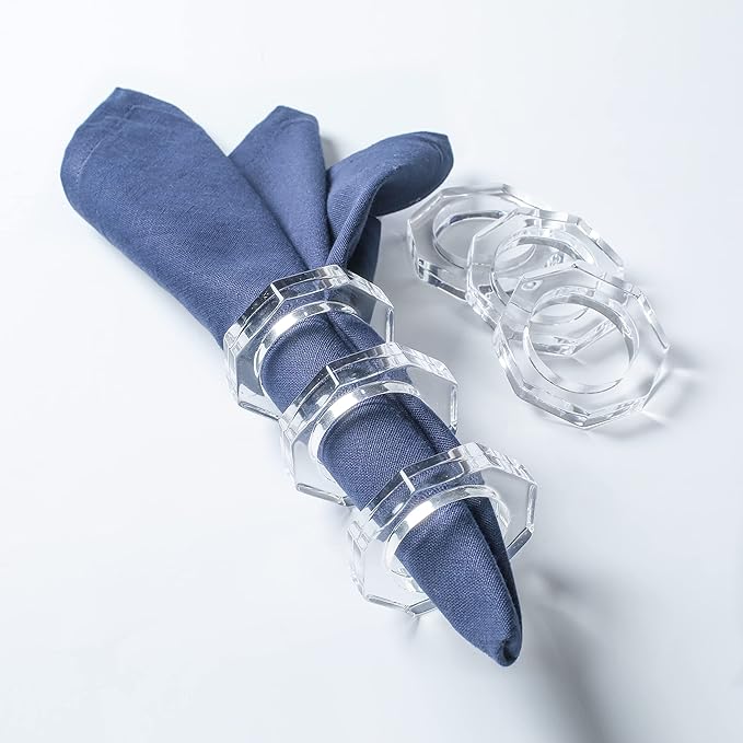 Acrylic Napkin Rings Set of 8 - Image 8