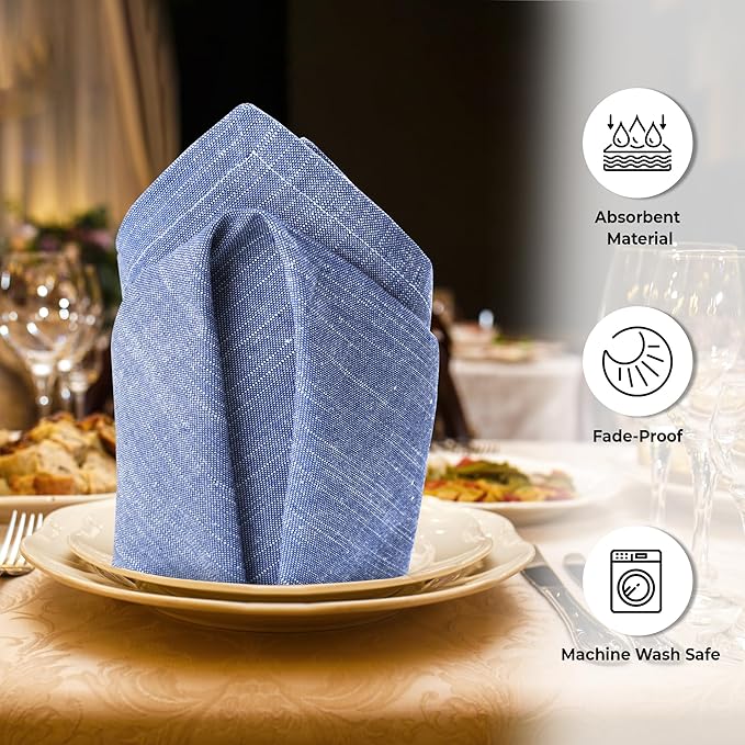 Urban Villa Cloth Napkins 100% Cotton Slub Absorbent Dinner Napkins Oversized - Image 2