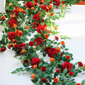 6FT Pink Flower Garland Artificial Rose Vines Hanging Floral Garland by zhixinyue