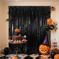 Poise3EHome 10Ft x 10Ft Black Sequin Backdrop Curtain, Glitter Thick Satin by Poise3EHome