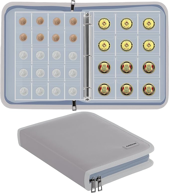 Coin Collection Book for Collector, 260 Pockets Fireproof Coin Collection by JUNDUN