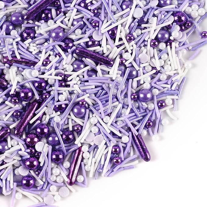 Purple Sprinkles For Cake Decorating, Ice Cream Topper, Dreamy purple Cake by cobakey-DessertDecorations