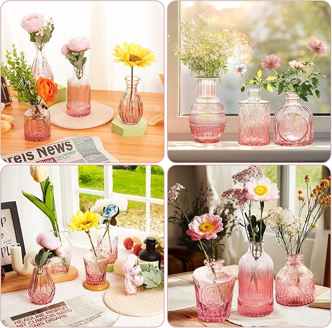 Glass Bud Vase Set of 12, Small Flower Vases in Bulk, Wedding Decoration - Image 6