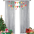 Sugargirl Silver Sequin Backdrop Curtain 2FTx8FT Glitter Background Drapes by Sugargirl